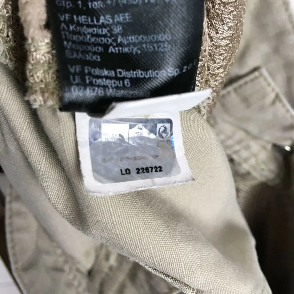 North Face Mens 36‎ Tan Plaid Cargo Shorts Cotton Blend Gusset Crotch